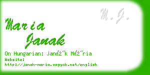 maria janak business card